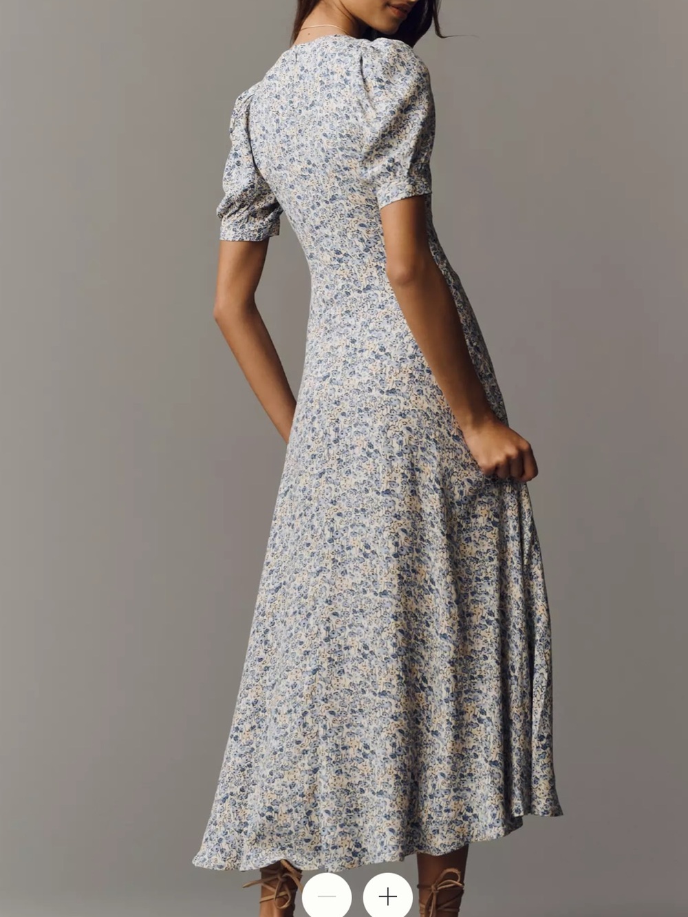 Reformation Naira Midi Dress Size 4 Blue Floral - Picture 3 of 16